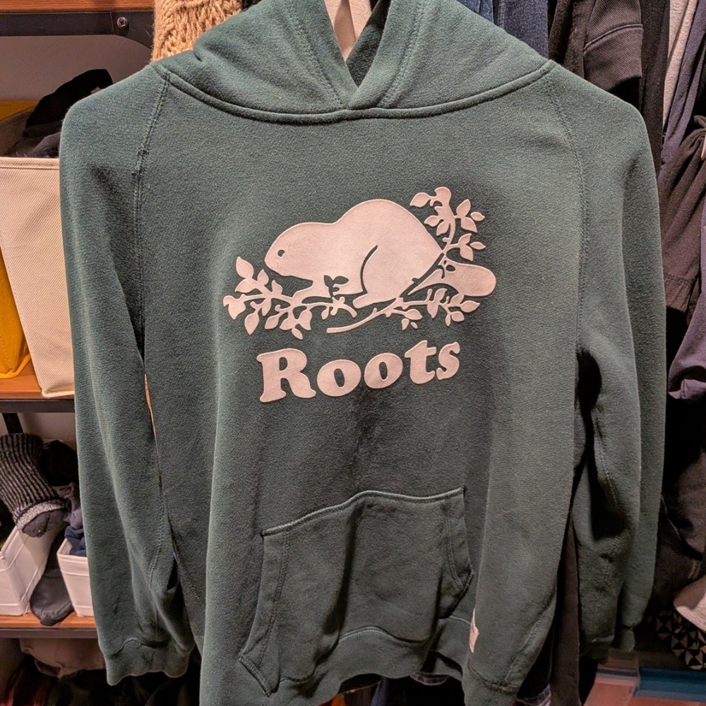Roots Green Kids Hoodie with Logo